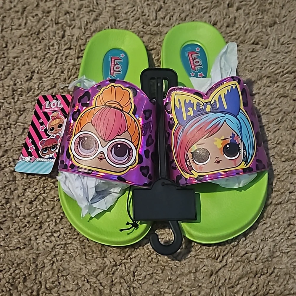 LOL SURPRISE! Girls 3/4 Slide Sandals NWT
